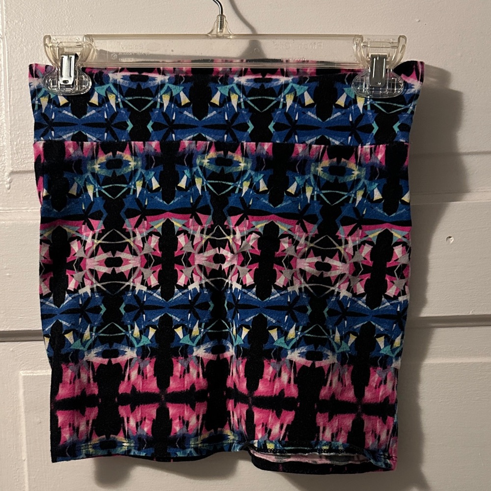 Charlotte Russe Multicolor Patterned Mini Skirt